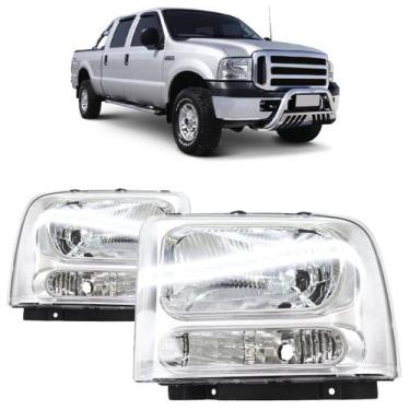 Imagem de Farol Dianteiro F250 F350 F4000 2007 A 2010 Máscara Cromada - Automoti