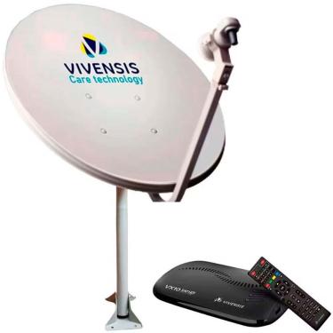 Imagem de Receptor de TV Vivensis VX10 Full HD com Mini Antena Parabólica H.265 DVB-S2X SAT HD