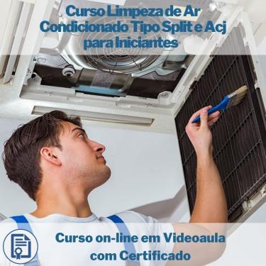 Imagem de Curso on-line em videoaula de Limpeza de Ar Condicionado Tipo Split e Acj para Iniciantes com Certificado
