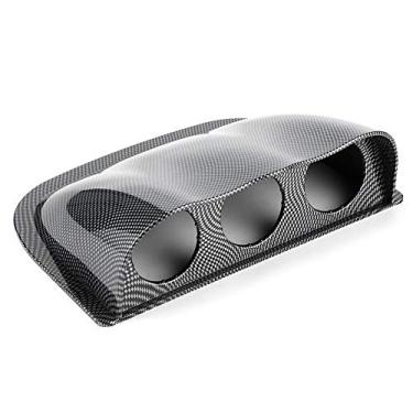 Imagem de KIMISS Suporte de painel triplo, ABS de 5 cm (2 polegadas), haste de 3 furos para painel, suporte universal para automóvel (fibra de carbono)