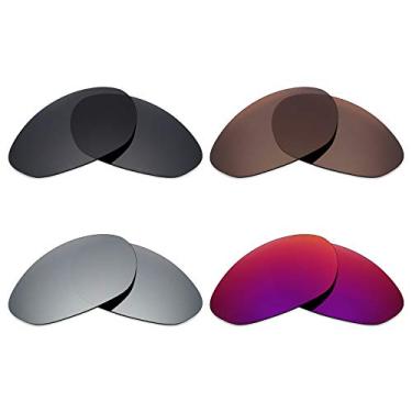 Imagem de 4 pares de lentes polarizadas de substituição Mryok para óculos de sol Oakley Minute 2.0 – Stealth Black/Bronze Brown/Silver Titanium/Midnight Sun