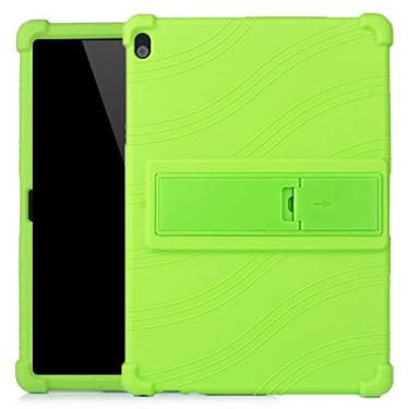 Imagem de Capa para tablet Lenovo Tab M10 Tablet PC capa protetora de silicone com suporte invisível mangas (cor: verde)