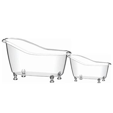 Imagem de Mini Banheira Decorativa Kit 2 Tamanhos Banheiro Drink Hara Cor:Transparente