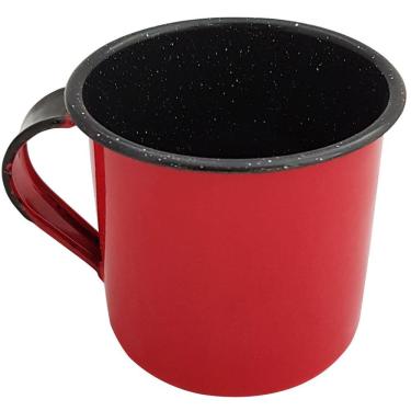 Imagem de Caneca Esmaltada Xícara de Café Chá 400ml Caneca  Agata Caneca Vermelha