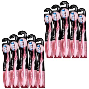 Imagem de Kit 10 Escova Dental Macia Johnson`s Reach Comfort Clean 40 Grande