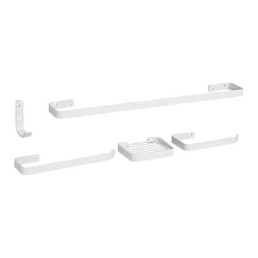 Imagem de Kit Acessórios Para Banheiro Branco 5 Peças