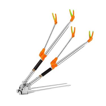 Imagem de Barraca de pesca Suporte de torre dupla universal de aço inoxidável com haste de pesca e suporte de haste dupla inserida no chão Suporte para vara de pescar ( Size : 1.7M )