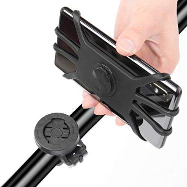 Imagem de Teague Suporte de telefone MTB, suporte de silicone para guidão Garmin para iPhone/Samsung/Galaxy/LG e compatível com todos os suportes Garmin Bike GPS