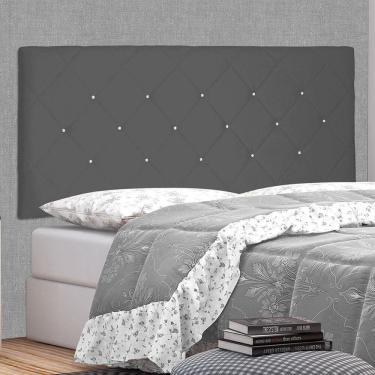 Imagem de Cabeceira Suspensa Queen 160cm Suede Tânia Spezzia Cinza