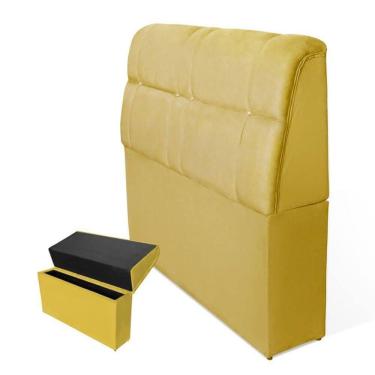 Imagem de Cabeceira Imperador Para Cama Box Solteiro 120cm Suede amarelo
