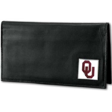 Imagem de Capa de couro para talão de cheques NCAA Siskiyou Sports Fan Shop Oklahoma Sooners Deluxe tamanho único preto