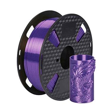 Imagem de Filamento de seda roxo escuro PLA 3D 1,75 mm 1 kg carretel de 1 kg roxo violeta escuro PLA material de impressão 3D brilhante metal sedoso roxo PLA CC3D