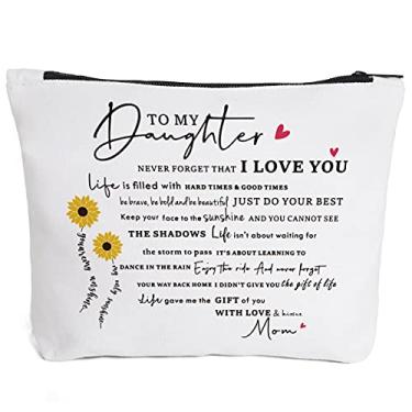Imagem de Fokongna Bolsa de maquiagem divertida de viagem, bolsa de lanche, presente feminino, bolsa de fim de semana para mãe, avó, irmã, neta, presentes, Daughter Mom, 9.5 x 7 inches