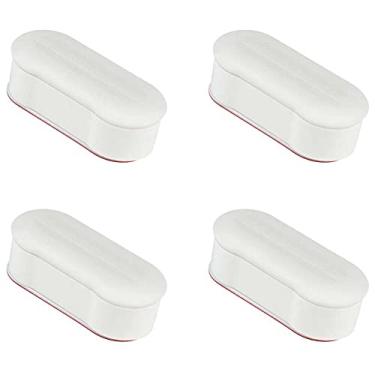 Imagem de 4 peças assento de vaso sanitário amortecedor de assento de vaso sanitário almofada de pára-choques tampa de vaso sanitário pára-choques de substituição para bidê com adesivo forte, branco