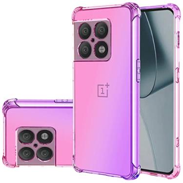 Imagem de Gufuwo Capa para Oneplus 10 Pro Cute Case Girls, Gradient Slim Anti Scratch Soft TPU Phone Cover Capa Protetora à Prova de Choque para Oneplus 10 Pro (Rosa/Roxo)