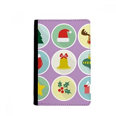 Imagem de Porta-passaporte circular árvore de Natal verde ilustração porta-passaporte Notecase Burse carteira capa porta-cartão, Multicolor
