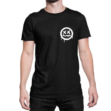 Imagem de Camiseta Emoji Pixado Carinha X Peito Peq T-Shirt Algodão