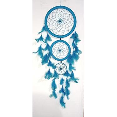 Imagem de Filtro Dos Sonhos Apanhador 60 Cm Decoração Azul Turquesa
