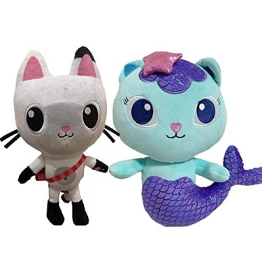 Imagem de Brinquedos para casa de bonecas Gabby, travesseiro gato Gabbys boneca casa brinquedos figuras brinquedo macio de pelúcia, animais de pelúcia dos desenhos animados boneca de pelúcia aniversário para crianças meninos meninas (25~30cm)