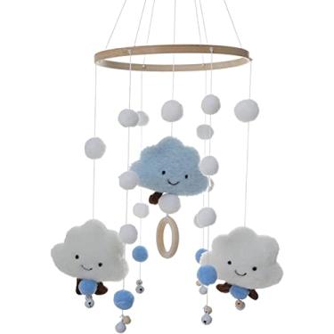 Imagem de Móbile de Berço Bebê Nuvem Ludica Fofo Decorativo 20cmX50cm (Azul)