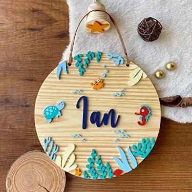 Imagem de Porta Maternidade - Flâmula Fundo do Mar Animais Marinhos II