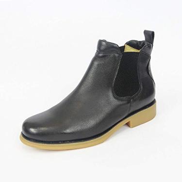 Imagem de botina super confortavel em legitimo couro bovino, forrada com napa de couro espumada modelo 535 (41, floater preto)