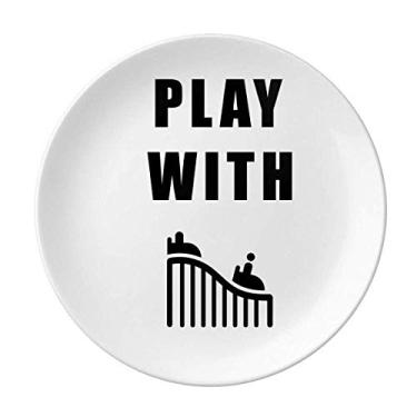 Imagem de Prato de jogo de montanha-russa decorativo de porcelana Salver louças de jantar