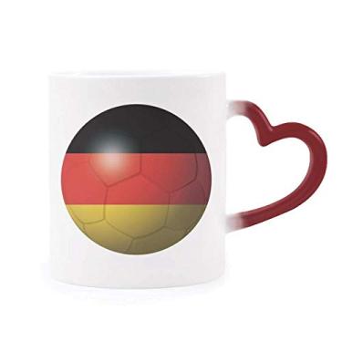 Imagem de Caneca sensível ao calor com bandeira nacional da Alemanha de futebol americano que muda de cor vermelha