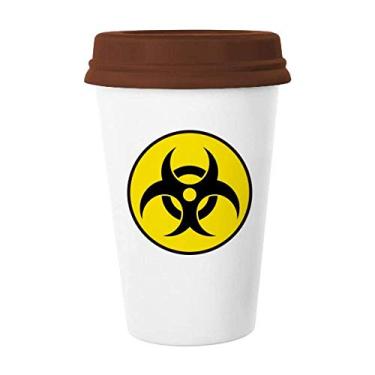 Imagem de Danger Chemical Radiation Symbol Mug Coffee Drinking Glass Ceramic Cup Lid