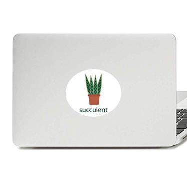 Imagem de Adesivo de vinil verde com emblema de planta em vaso suculentas de cacto, adesivo para laptop