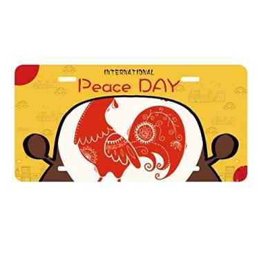 Imagem de DIYthinker Ano do Galo Animal Chinês Zodíaco Vermelho Placa de Carro Decoração Dia da Paz