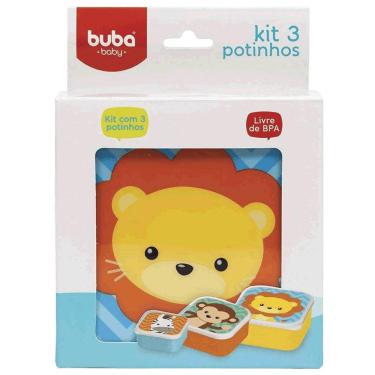 Imagem de Kit 3 Potinhos Animais Buba 11383 Pote Com Tampa 3 unidades