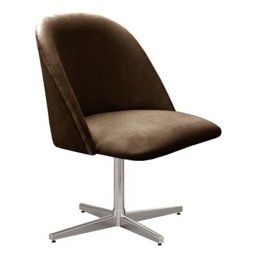 Imagem de Poltrona Gaia Cadeira Decorativa Giratória Pé Metal