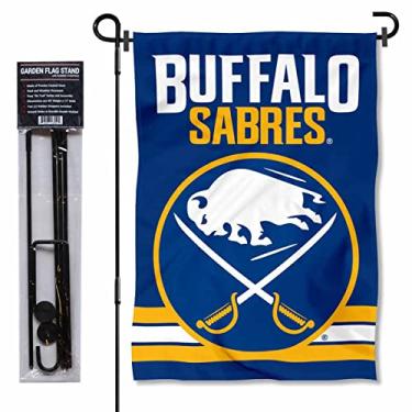 Imagem de WinCraft Novo logotipo Buffalo Sabres Bandeira de Jardim e Suporte de Mastro