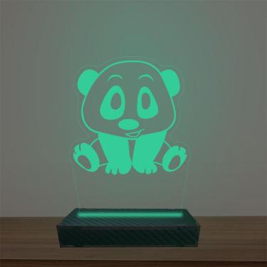 Imagem de Luminária Led 3d Panda Abajur Luxo