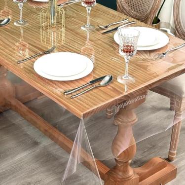 Imagem de Toalha Mesa Plastico Transparente Pvc 1,60x1,40-0,15mm