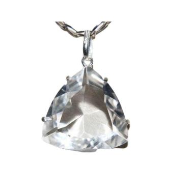 Imagem de Colar Trillion Pedra Cristal Prata 950 Cachinha e Garra