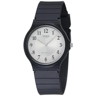 Imagem de Casio Relógio feminino MQ24-7B3LL clássico pulseira de resina preta, Branco, Relógio analógico, movimento de quartzo