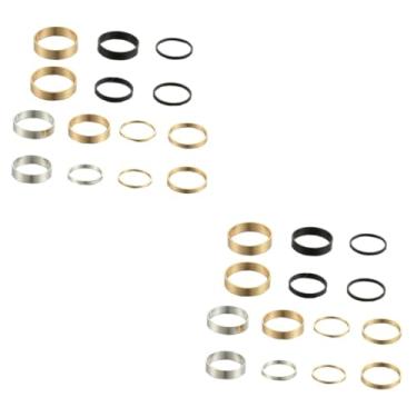 Imagem de 42 Peças anel de mulher anéis femininos anel vintage anéis lisos anel simples argolas anel de metal anel da moda europeu e americano conjunto de 14 peças
