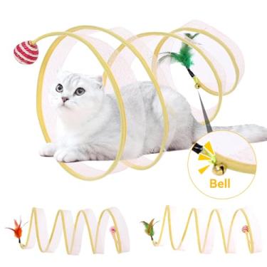 Imagem de Brinquedo Túnel Mola Interativo Para Gato Dobrável Flexível