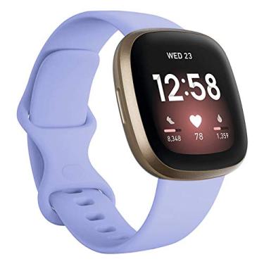 Imagem de FunBand Compatível com pulseiras Fitbit Versa 3/Fitbit Sense, pulseira de silicone macio para relógio inteligente Fitbit Versa 3/Fitbit Sense, Large, Silicone