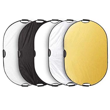 Imagem de Refletor oval 5 em 1 Selens com alça para fotografia estúdio de estúdio iluminação e iluminação ao ar livre, 60 x 80 Inch