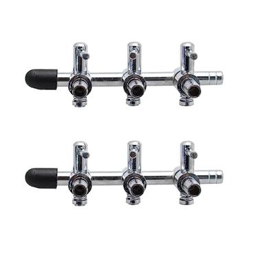 Imagem de TAODAN Válvula de controle de linha de ar coletor de metal para aquário de 3 vias, torneira de ar, divisor de ar de aço inoxidável, válvula de alavanca de bomba