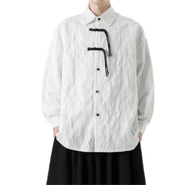 Imagem de Jaqueta masculina chinesa modificada vintage com botão jacquard para noivado, casamento, noivado, noivo, jaqueta masculina, Branco, P