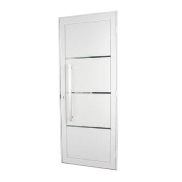 Imagem de Porta de Aço Social 215x105cm com Friso Ideal Crv Esquadrias Branco