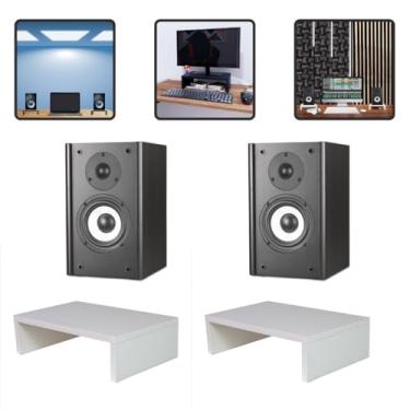 Imagem de Instalojas Kit 2 Suportes Para Monitores De Áudio Home Stúdio MDF Branco e Preto