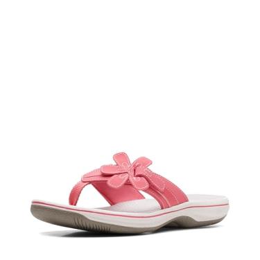 Imagem de Clarks Chinelo feminino Brinkley Flora, Coral sintético brilhante, 9