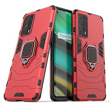 Imagem de Capa Protetora Magnética Anti-quedas para OPPO Realme X7 Pro Ultra, Suporte Giratório + Proteção Militar (Vermelho)