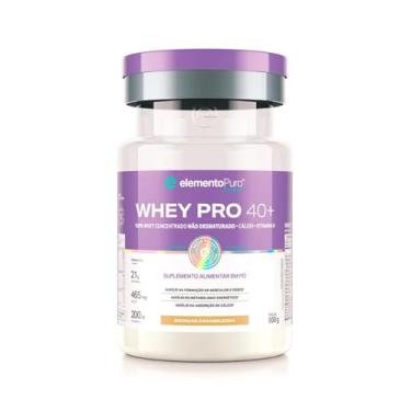 Imagem de Whey Pro 40+ Elemento Puro Whey Protein pote 900g Sabor Baunilha Caramelizada