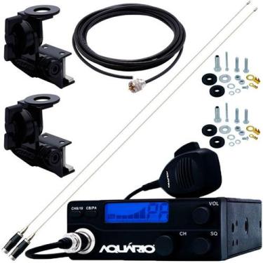 Imagem de Rádio Px 40 Canais 2 Antena Mini Maria Mole 1,40m Cabo 5,5m Suporte Ca
